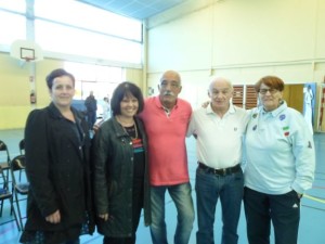 Horace et Jean-Claude entourés de Cathy Fleury, Mme Rieux et Mme Dreuilhe 